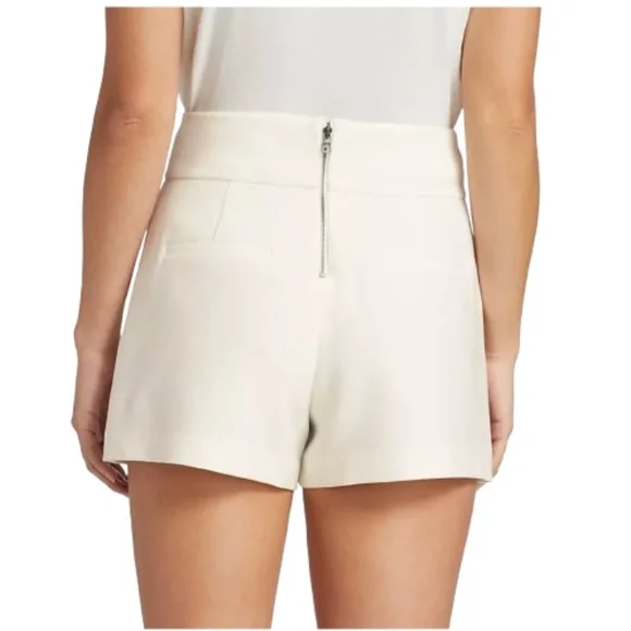 NWT Alice + Olivia Donald High Waist Shorts, Off White, Size 10